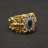 Shine Bright with the 92.5 Silver Gold-Plated Venkateswara Swami Ring Adorned with Emerald