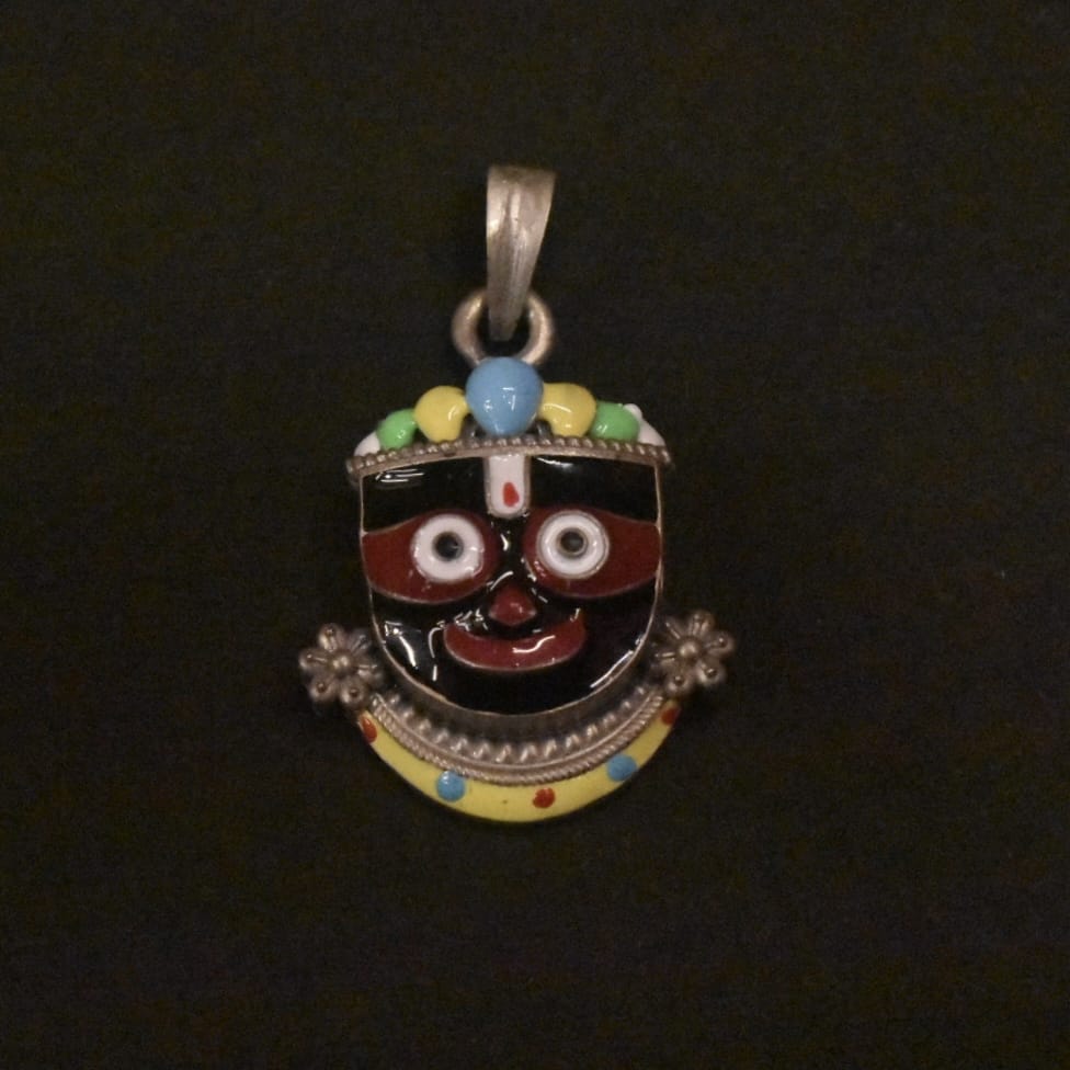 "Shine Bright with the Sterling Silver Jagannath Pendant - A Symbol of Devotion and Elegance!