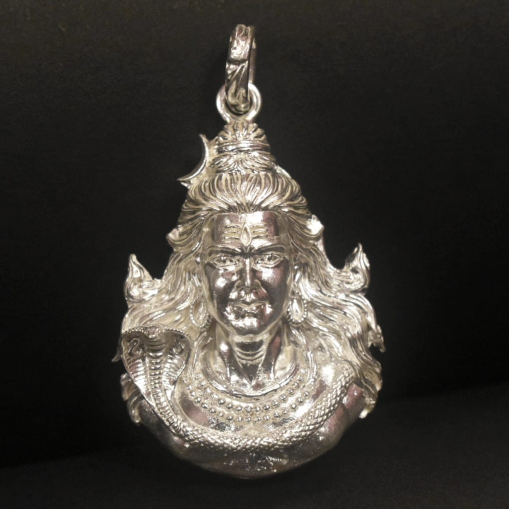 Pure Silver Lord Shiva Locket - Handcrafted Sacred Jewelry