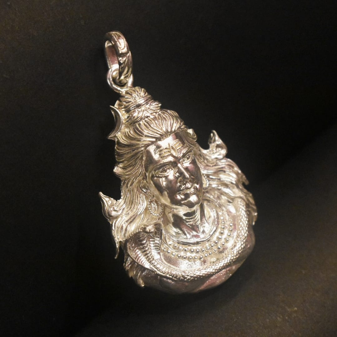 Pure Silver Lord Shiva Locket - Handcrafted Sacred Jewelry