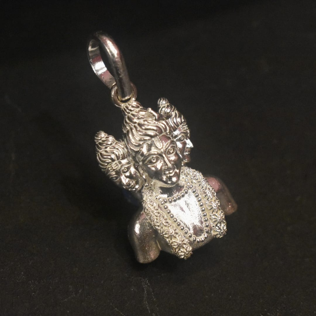 Pure Silver Lord Trimurti Locket - Brahma Vishnu Mahesh 6.7g Sacred Trinity Pendant