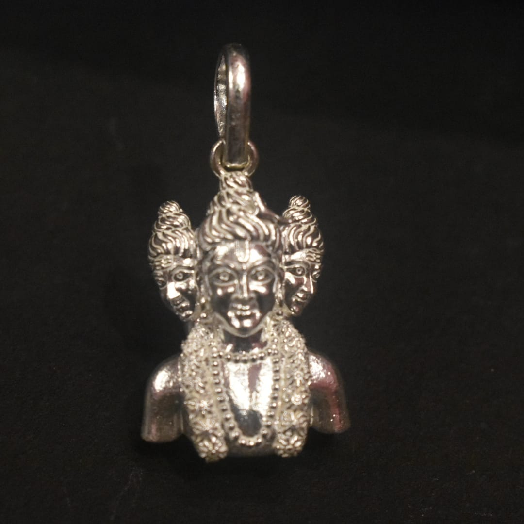 Pure Silver Lord Trimurti Locket - Brahma Vishnu Mahesh 6.7g Sacred Trinity Pendant