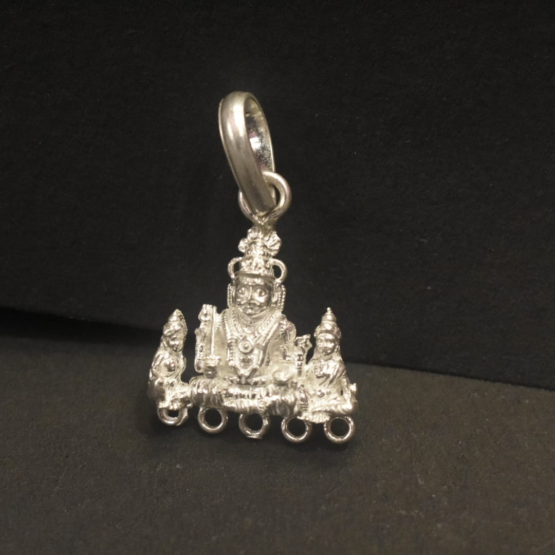 Pure Silver Mallana Swami Locket - 2.6g Spiritual Pendant