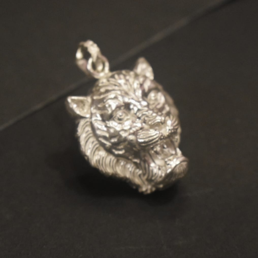 Pure Silver Lion Pendant - Handcrafted 925 Sterling Silver
