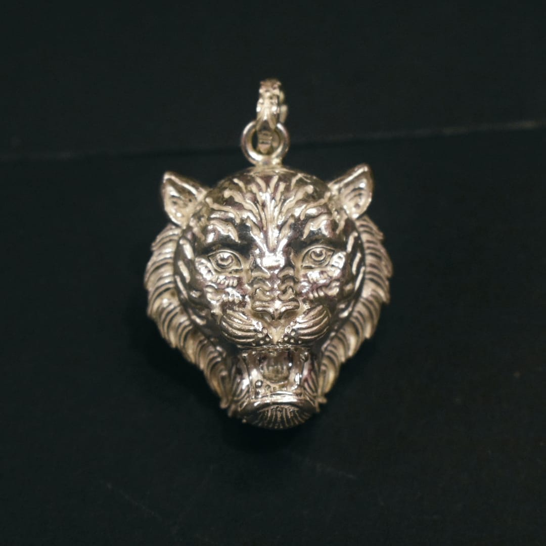 Pure Silver Lion Pendant - Handcrafted 925 Sterling Silver