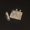 Pure Silver Hanuman Amulet Prayer Box - Square Tabij with Hanuman Idol