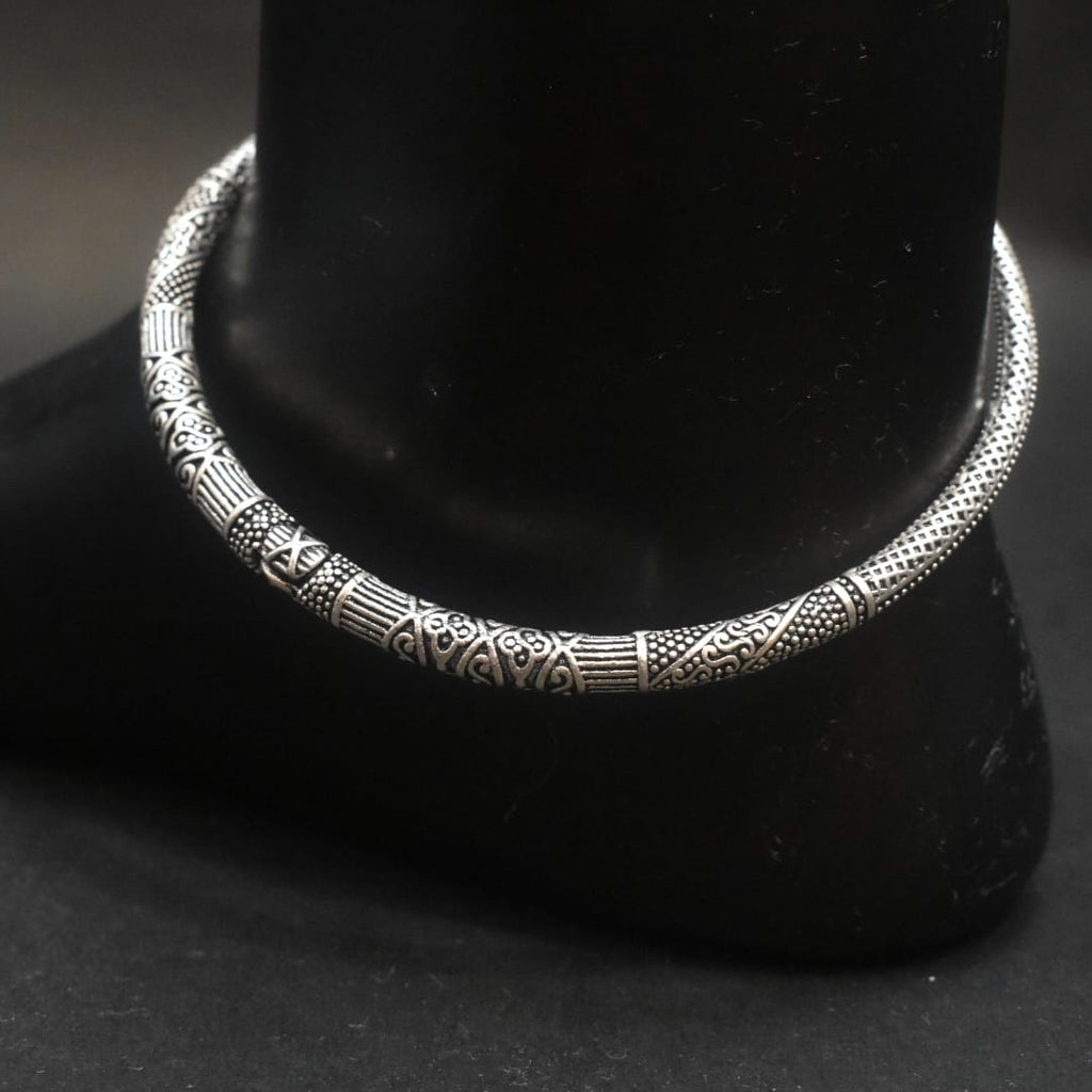 Silver Oxidize Kada Payal