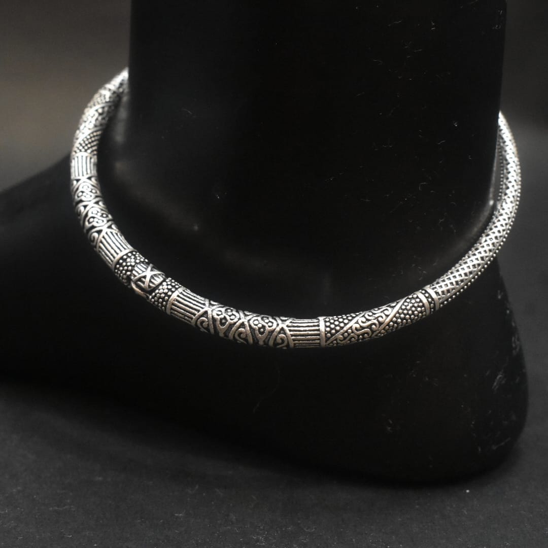 Silver Oxidize Kada Payal
