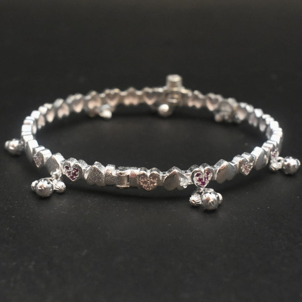 Silver Kada Payal - 800 Purity with Screw System