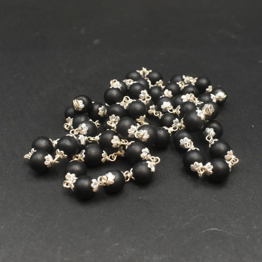 Karungali Mala with 92.5 Silver Caps - 54 Beads Original Certified for Men