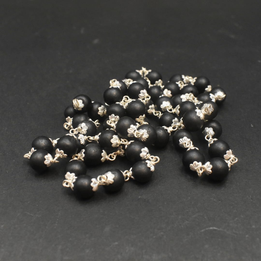 Karungali Mala with 92.5 Silver Caps - 54 Beads Original Certified for Men