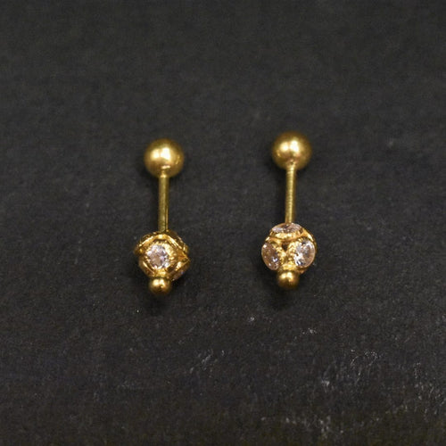 18ct Gold Traditional Bugudi Earrings - BIS Hallmarked