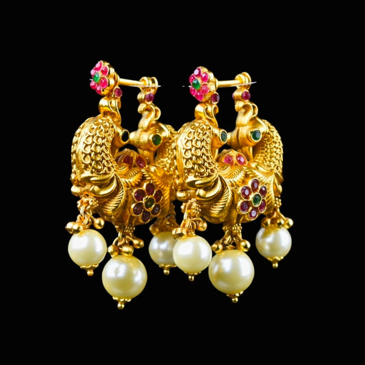 Antique Makarakundanalu Earrings By Asp Fashion Jewellery
