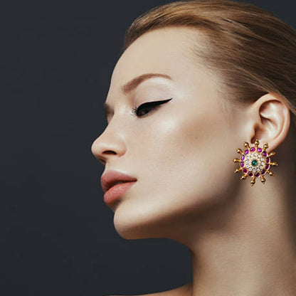 Studs Earrings with kempu & Czs By Asp Fashion Jewellery