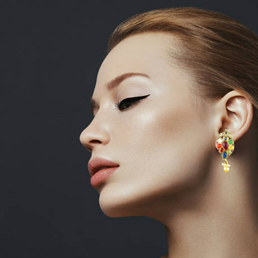 Navratna Studs Earrings By Asp Fashion Jewellery