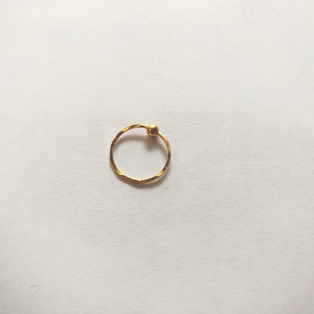 18K Gold Nose Ring - Minimalist Design for Daily Wear