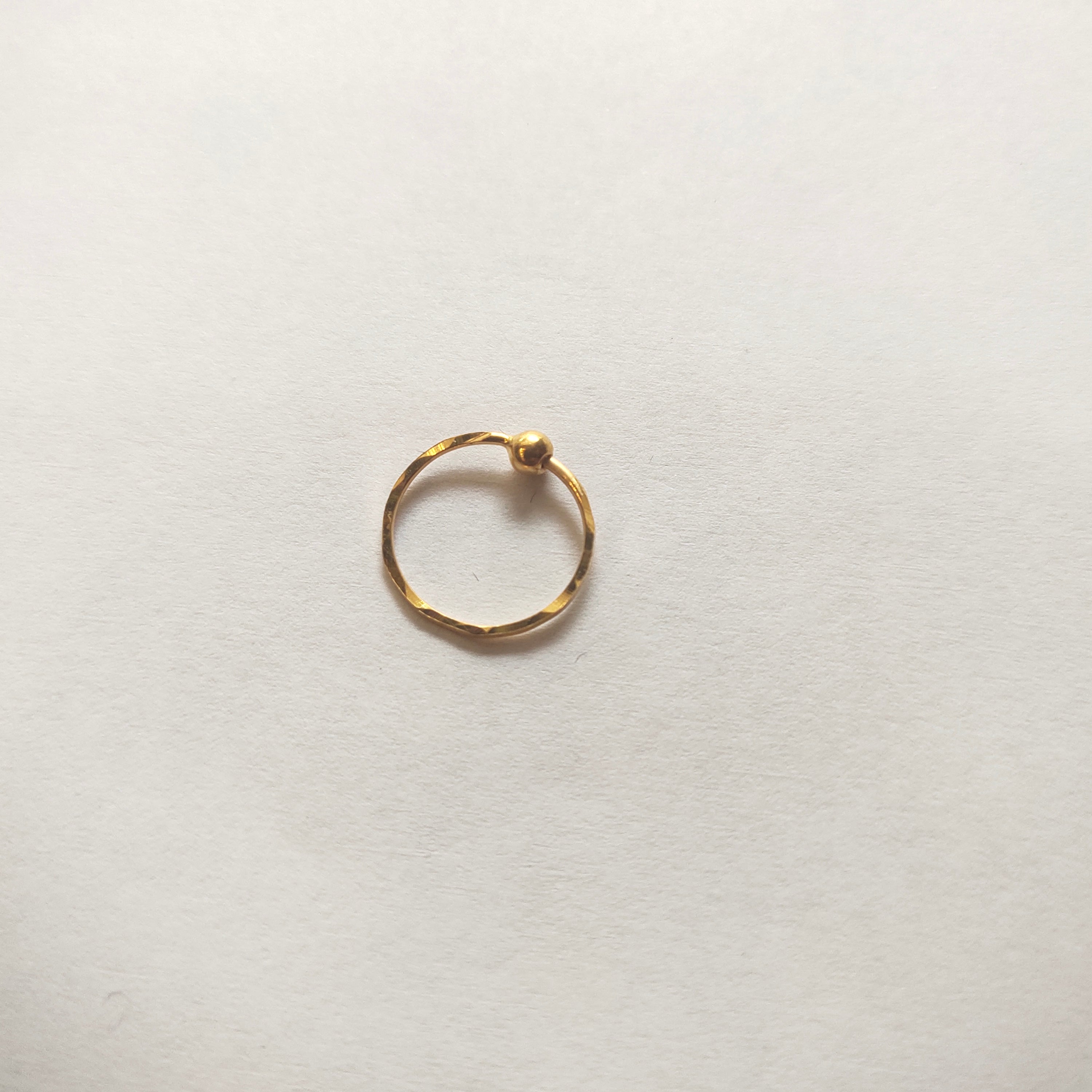 18K Gold Nose Ring - Minimalist Design for Daily Wear