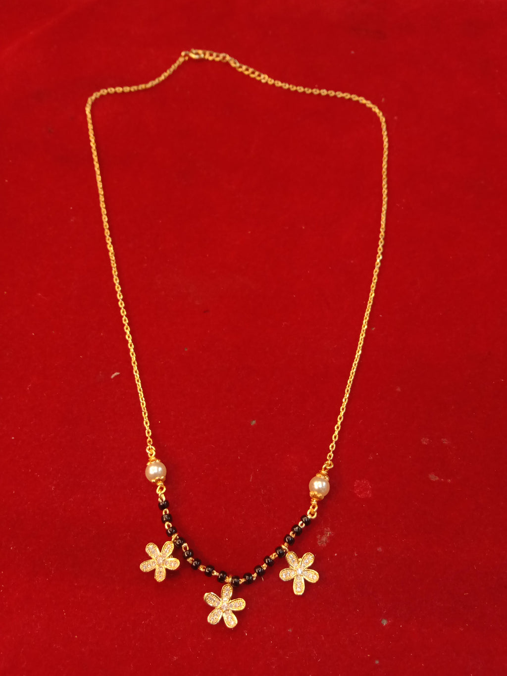 925 Silver Gold Plated Floral Necklace