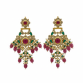 Jadau Kundan Chandbali - Emerald Ruby 