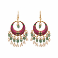 Jadau Kundan Chandbali Dangler Earrings 