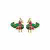 Jadau Kundan Peacock Stud Earrings