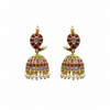 Kempu Emerald CZ Jhumka with Pearl Drops 
