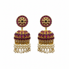 vKempu Polki Jhumka Earrings | Screw Back | Traditional Temple Jewellery