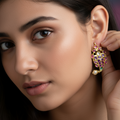 Kempu Studded Studs 1.3 Inch - Traditional Screw Back Earrings