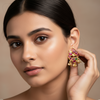 Kundan Studs with Pearls - Traditional Gold Plated Earrings