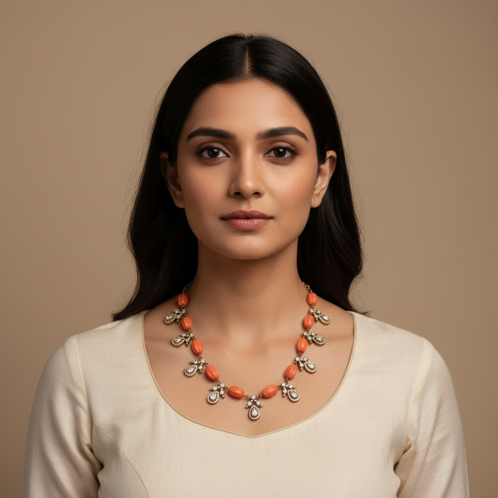 Kundan and Coral necklace
