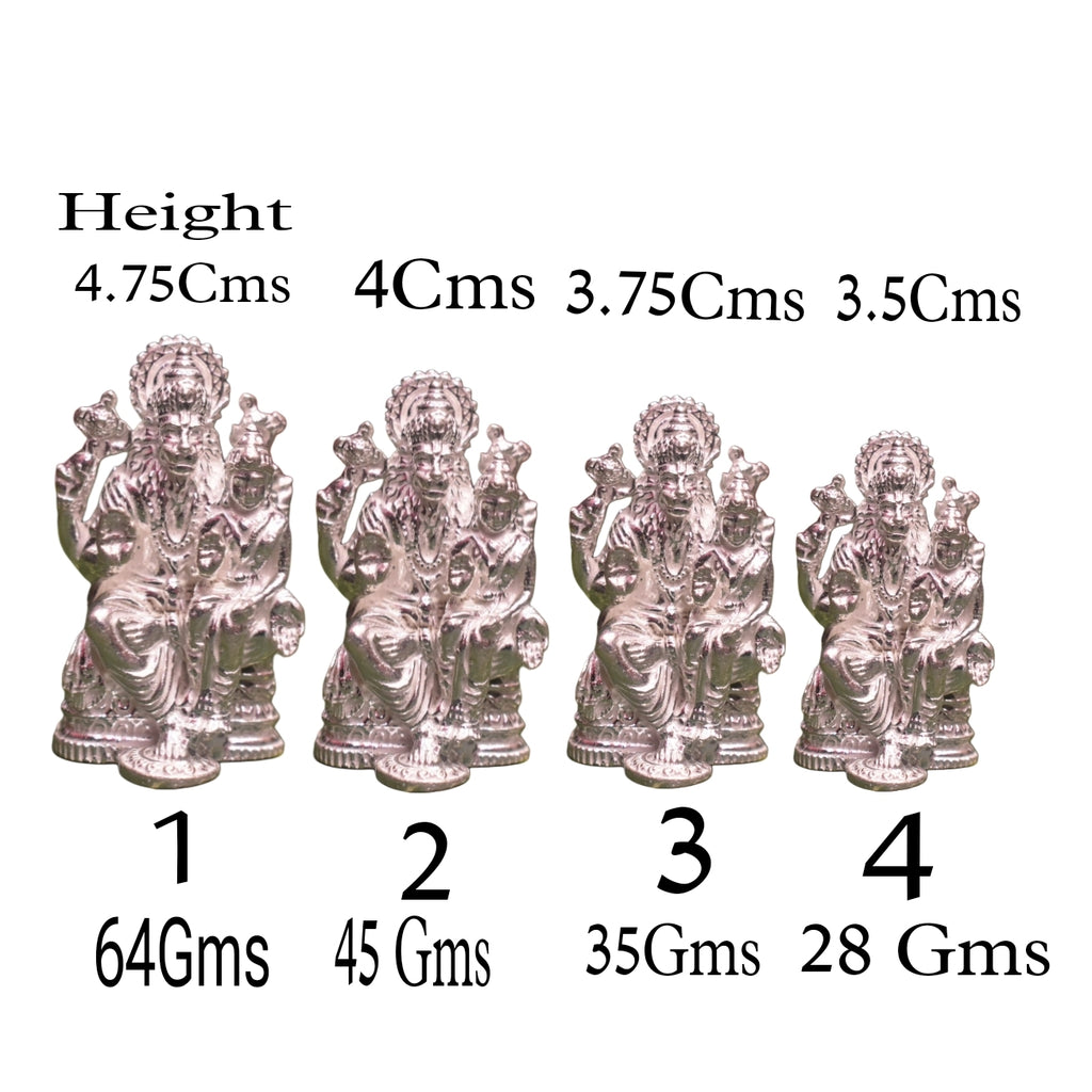 Pure Silver Lakshmi Narasimha Swami Idol - Handcrafted Deity Statue