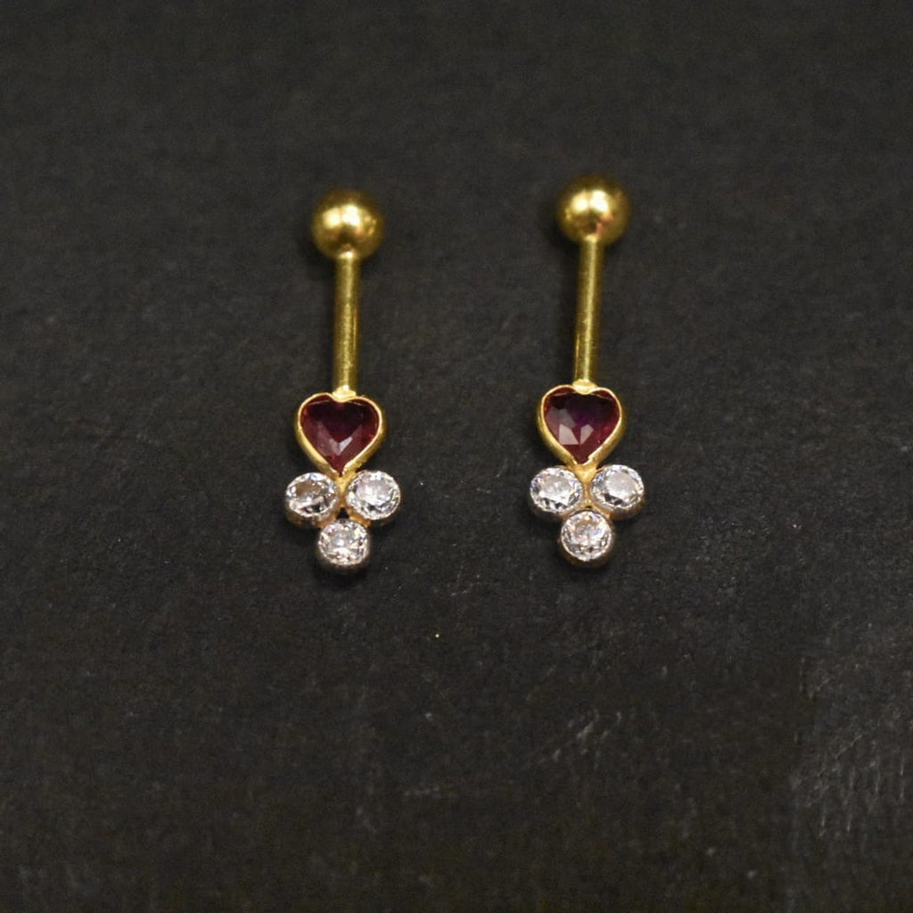 Lightweight 18kt Gold Bugudi Heart-Shaped Earring