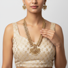 Long Zircon Mango Necklace Set - 24K Gold Plated