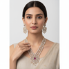 Majestic Layered American Diamond Necklace Set - Multi-Layer Bridal Design
