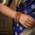 Matte Finish Kempu Bangles | 24K Gold Plated Kemp Stone Bangles