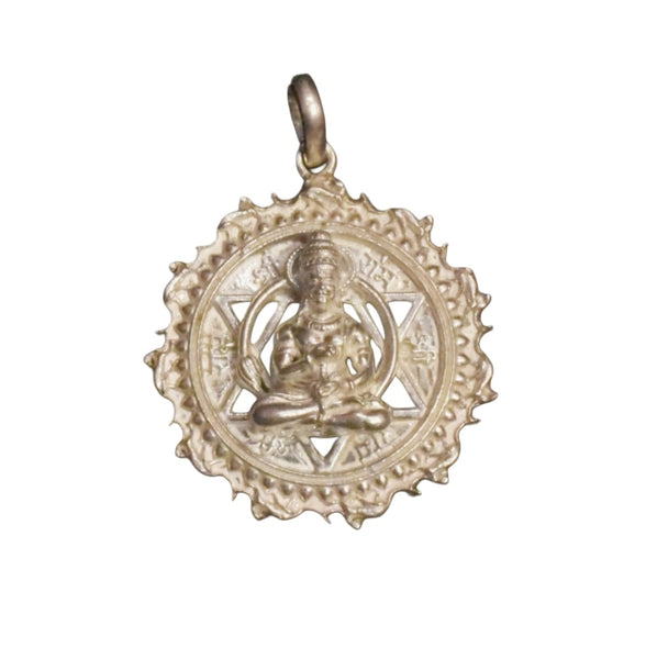 Meditating Anjaneya Swamy Silver Locket