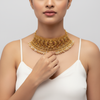 Nagas Lakshmi Peacock Kemp Pearl Choker Set - 24K Gold Grand Bridal Jewellery