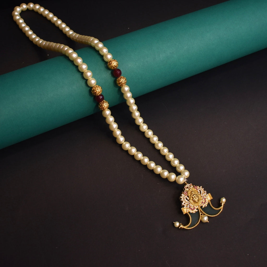 One Gram Gold Narsimha Swami  Puligoru Pendent For Groom