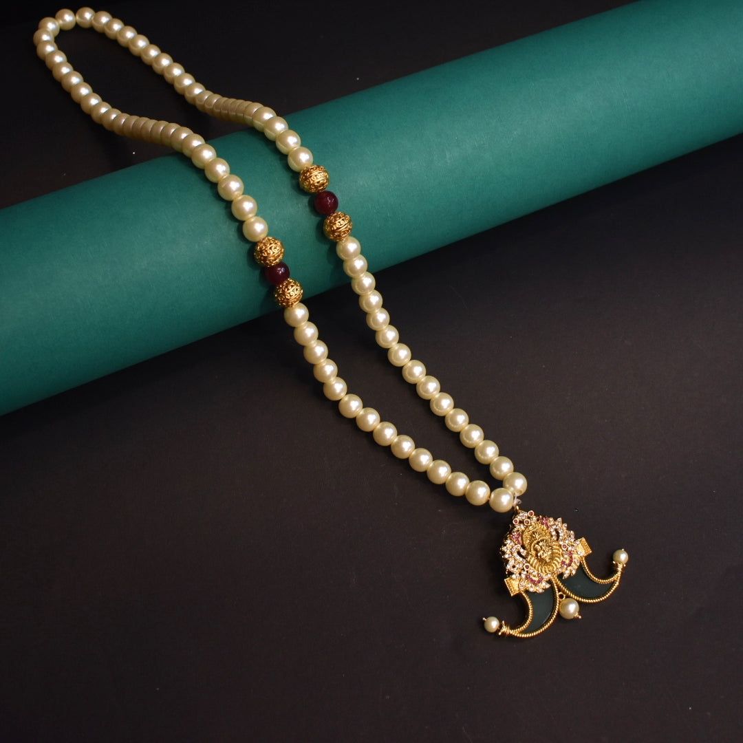 One Gram Gold Narsimha Swami  Puligoru Pendent For Groom