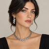 Oxidised Silver Leaf Necklace Set with Earrings & Maang Tikka