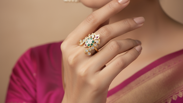 Panchloha Zircon Vanki Ring for Women - Free Size Anti-Tarnish