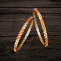 Pearl Coral Bangles Set - 24K Gold Plated Gemstone Bangles for Women