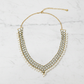 Pearl Jali Mesh Necklace | Antique Gold Finish | Traditional Indian Jewellery