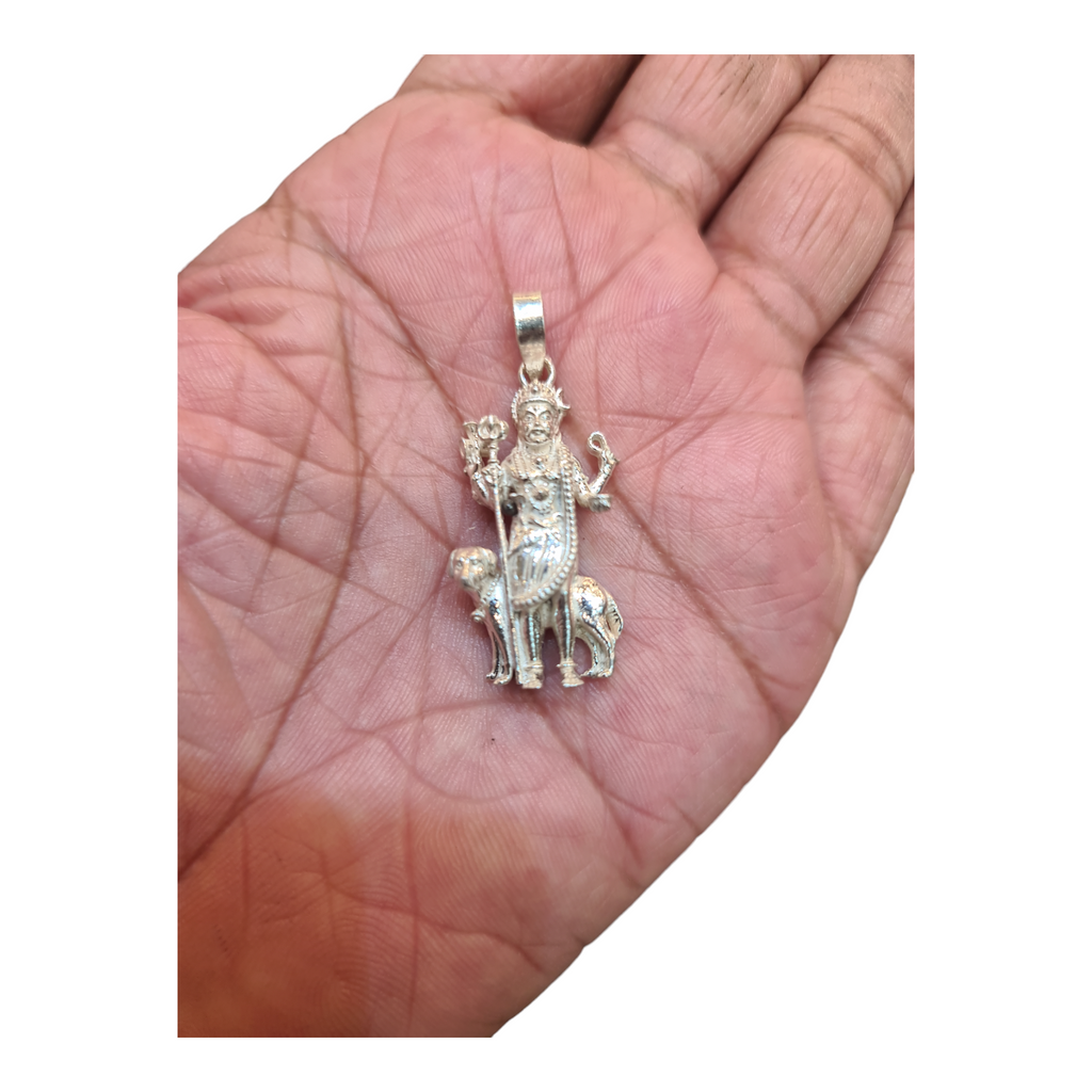 Asp Pure Silver Kal Bhairav Pendant for Men