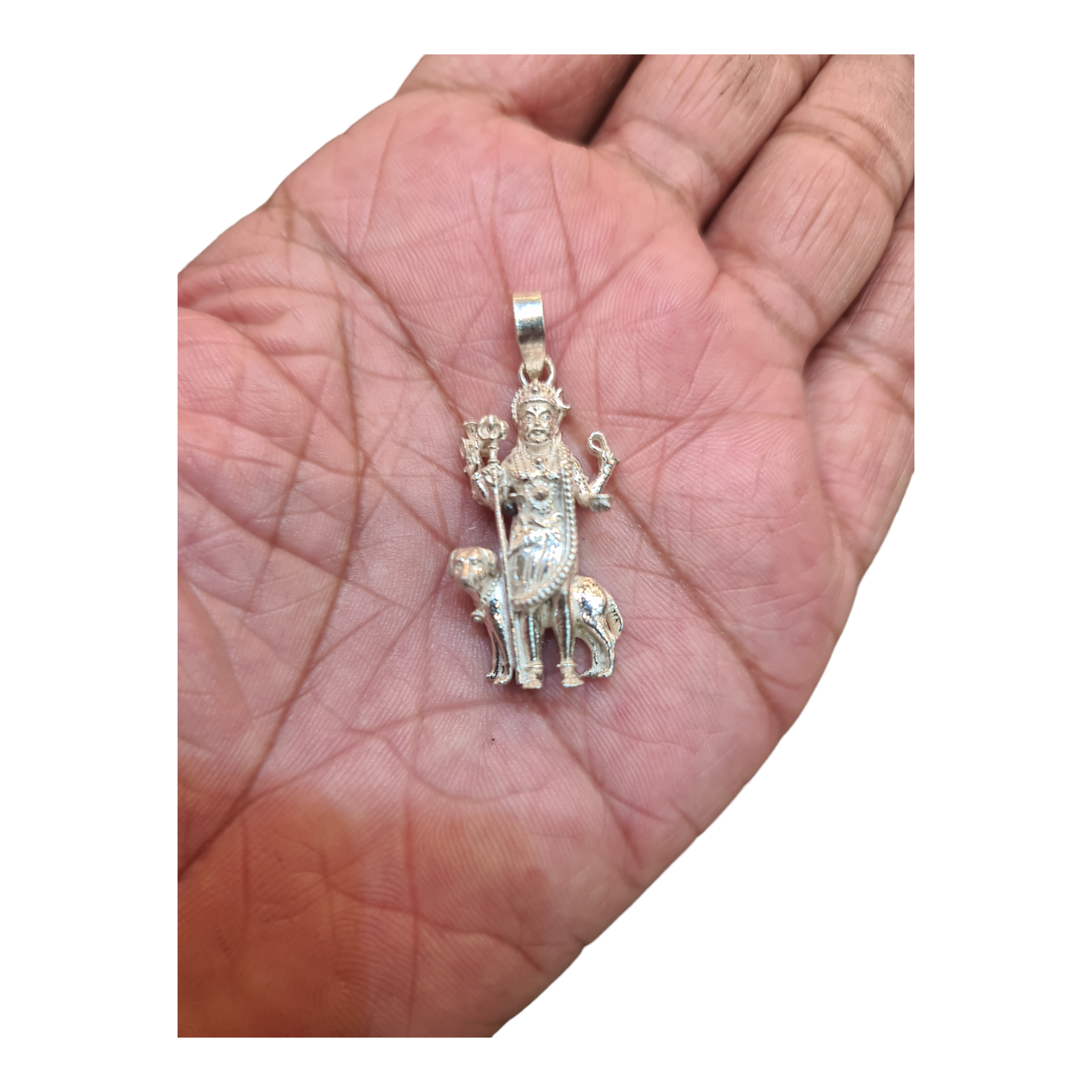 Asp Pure Silver Kal Bhairav Pendant for Men