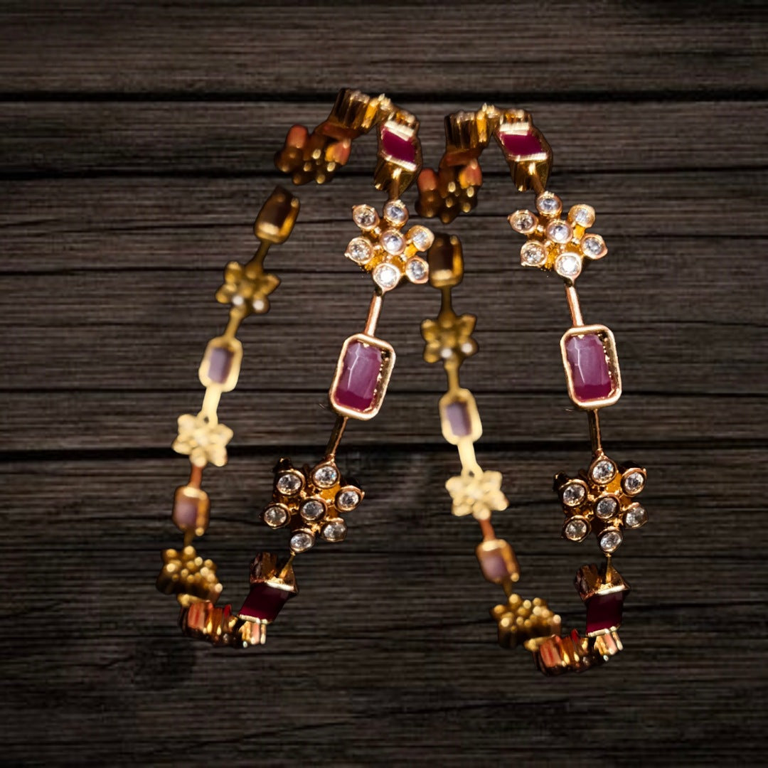 Asp Fashion Jewellery Ruby Bangles Set