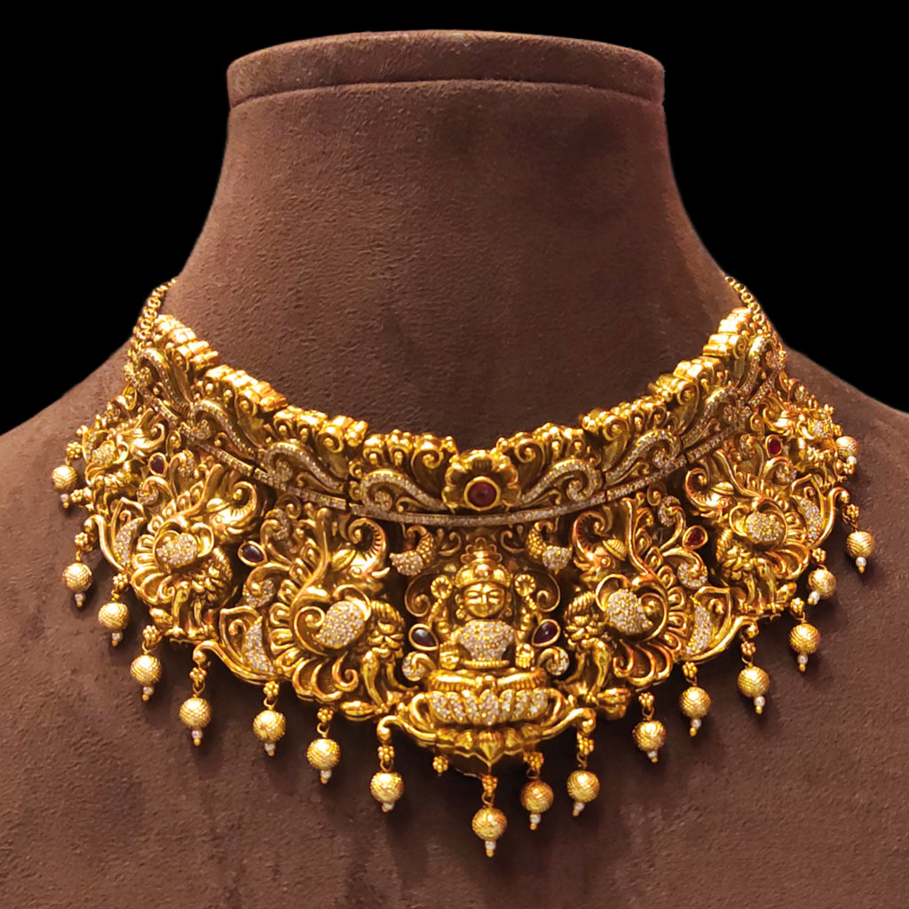 Grand Nagas Lakshmi Choker Set - 24K Gold Plated Statement Bridal Jewellery