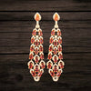 Asp Fashion Jewellery Red American Diamond Chandelier Earrings Set