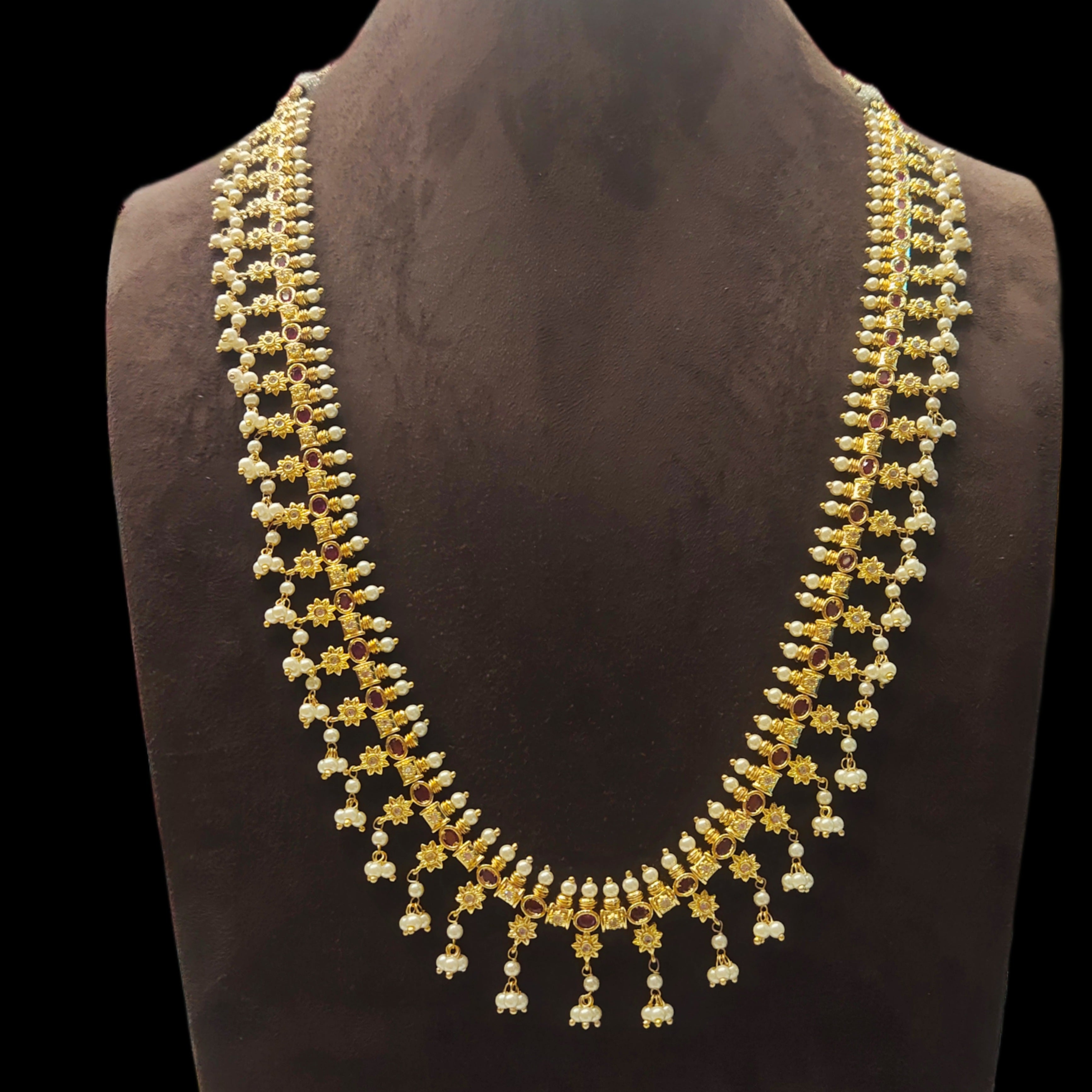 Asp Fashion Jewellery Cz With Kemp Guttapusalu Necklace Set