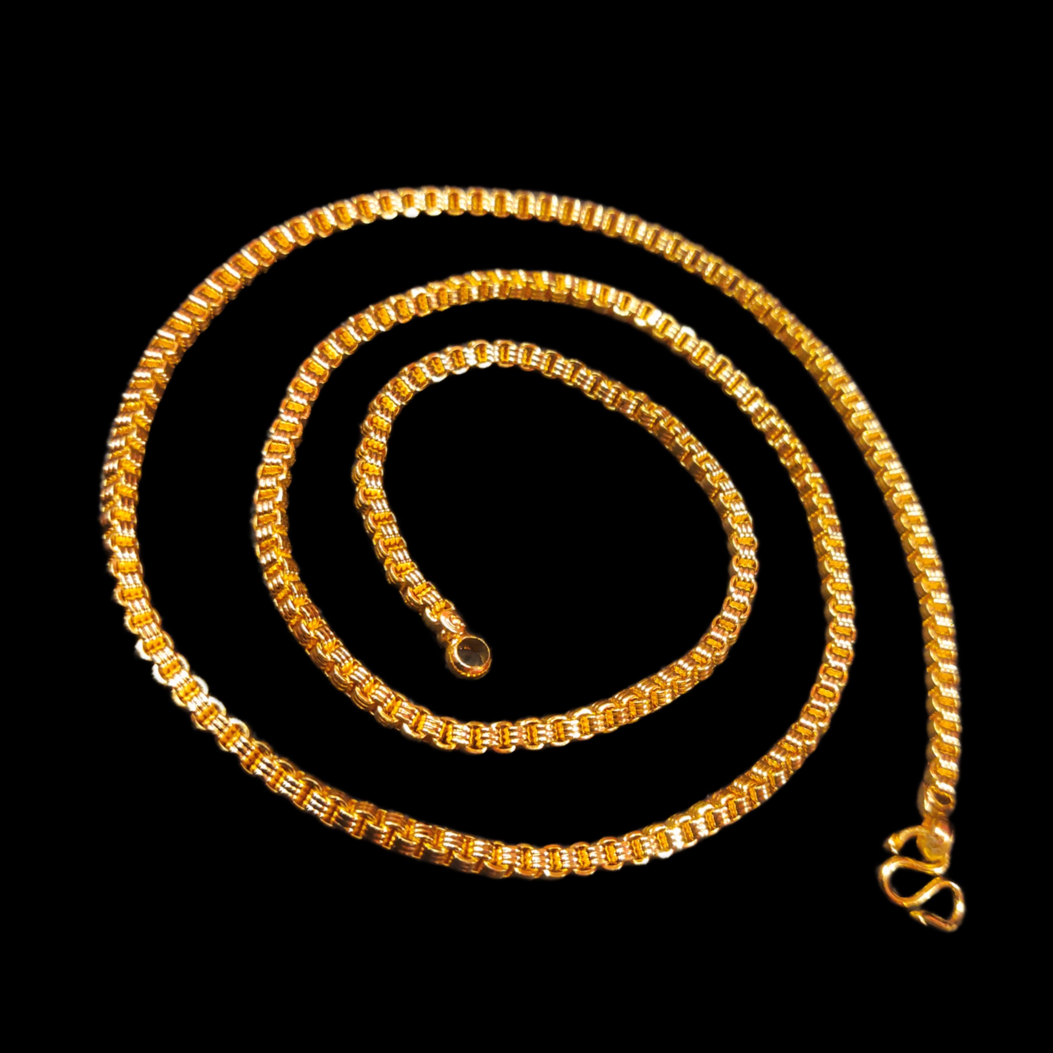 24 Inch One Gram Gold Plated Chain - Stylish Unisex Necklace 24K Gold